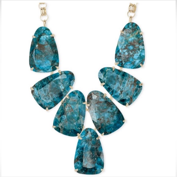 Kendra Scott Harlow Aqua 14K gold Necklace - Picture 2 of 10